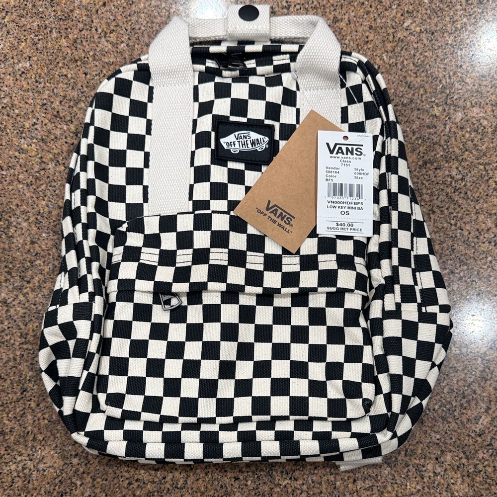 Vans Black and White Checkered Backpack